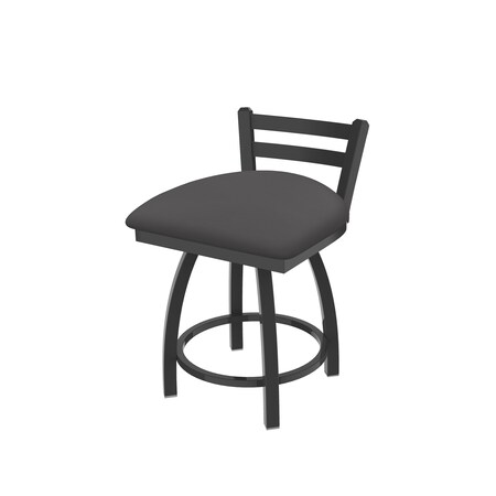Holland Bar Stool Co 18" Low Back Swivel Vanity Stool, Pewter Finish, Canter Storm Seat 41118PW004